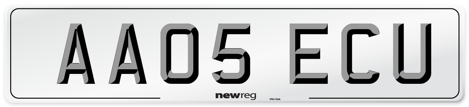 AA05 ECU Number Plate from New Reg